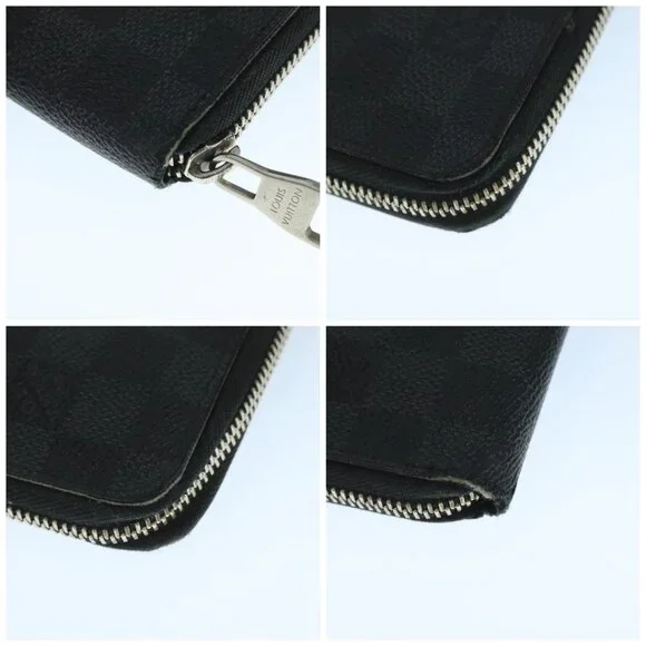 LOUIS VUITTON Damier Graphite Zippy Organizer Long Wallet N63077 LV Auth 106425